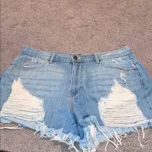 Ripped Jean Shorts